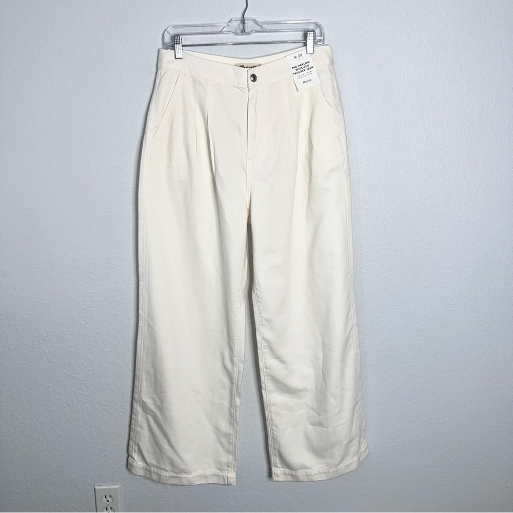 Madewell The Harlow Wide Leg Trouser Jean Size 29 Cream High Rise Relaxed Fit CL - Picture 3 of 14